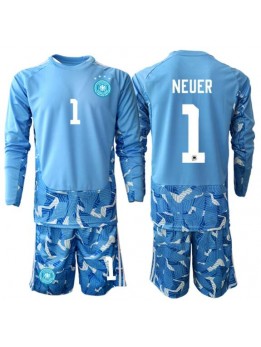 Detské Futbalové oblečenie Nemecko Manuel Neuer #1 Brankarsky MS 2026 Dlhy Rukáv - Preč (+ trenírky)